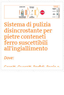 05 Sistema di pulizia disincrostante per pietre conteneti ferro suscettibili all'ingiallimento